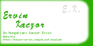 ervin kaczor business card